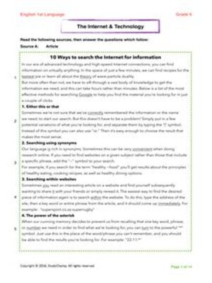 cover image of Grade 6 English: Comprehension & Language Workbook - Technology